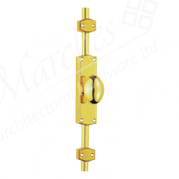 Espagnolette Bolt with Oval Knob - Polished Brass