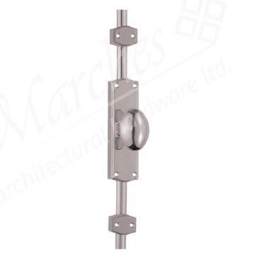 Espagnolette Bolt with Oval Knob - Satin Chrome