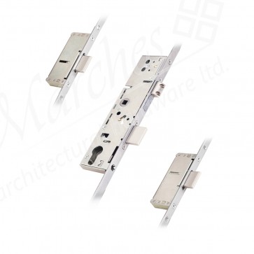 3 Point Door Lock 2 Linear 45mm Backset - Stainless Steel