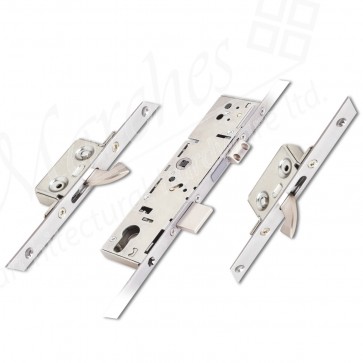 3 Point Hook Door Lock 2250 x 35mm B/Set (16mm FP) - Stainless Steel