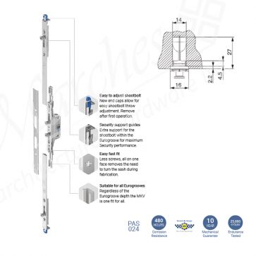 Maco MKV (M-Spag) Croppable Centre Gear Box 24mm bset (7.7mush)