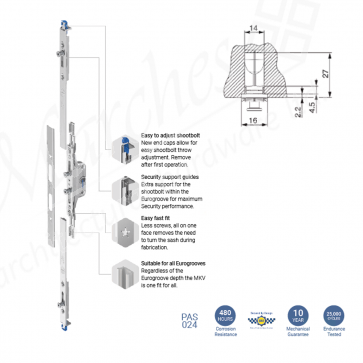 1180-1652mm Maco MKV (M-Spag) Croppable Shootbolt Extensions (7.7Mush)