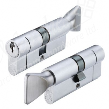 45/55 Euro Cylinder / Thumbturn Keyed Alike - Satin Chrome