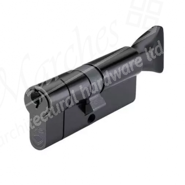 Eurospec 50/50 Euro Cylinder / Thumbturn Keyed Alike - Black