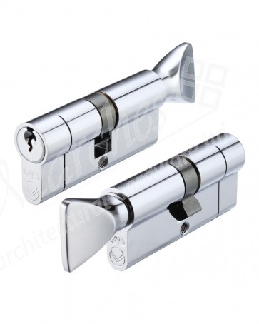 30/30 Euro Cylinder / Thumbturn Keyed Alike - Polished Chrome