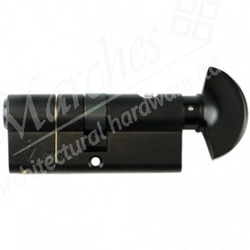 35/30 6 Pin BS Euro Cylinder & Thumb turn KD  - Black