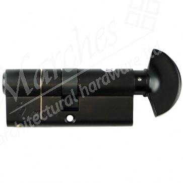 30/30 6 Pin BS Euro Cylinder & Thumb turn KD  - Black