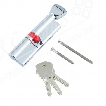 ERA Thumbturn Euro Cylinder 3* Polished Chrome KD - Various Sizes