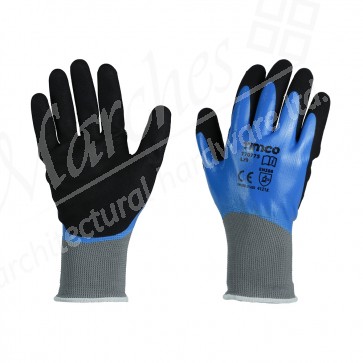 Waterproof Nitrile Palm Gloves Large (Size 9)