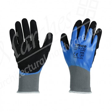 Waterproof Nitrile Palm Gloves - Various Sizes