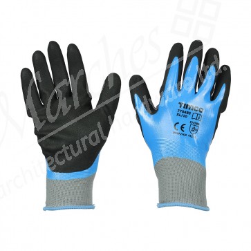 Waterproof Nitrile Palm Gloves XL(Size 10)