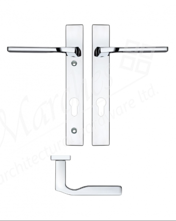 Vela Narrow Euro Espag Handle (92mm Centres) - Polished Chrome