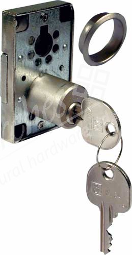Rim lock, ø 22 mm cylinder, 20-40 mm backset, right handed, random key changes