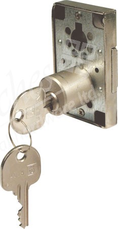 Rim lock, ø 22 mm cylinder, 40 mm backset, left handed, keyed alike