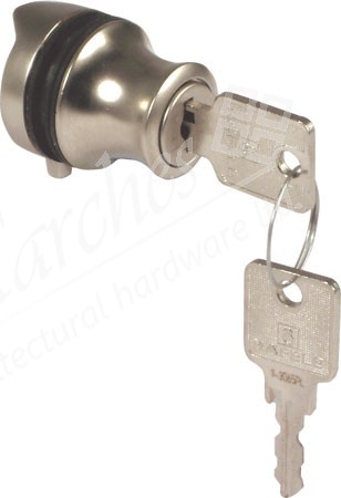 Glass door cylinder locks, with locking pin and backplate