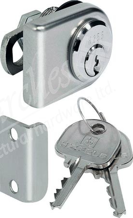 Glass door cylinder lever lock, keyed alike