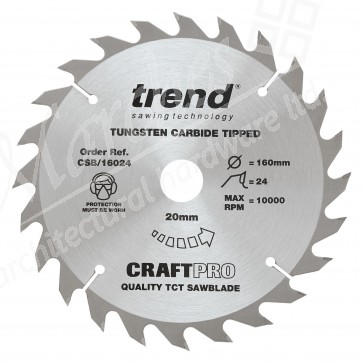 Trend CSB/16024 Saw Blade 160mm X 24T X 20mm Bore