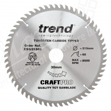 Trend CSB/21560 Saw Blade 215mm x 60T x 30mm Bore