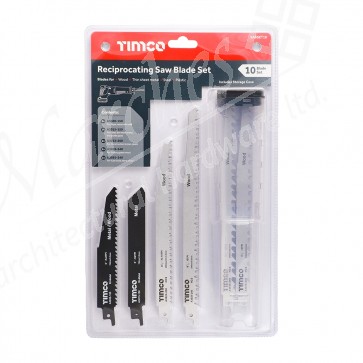 10 Piece Mixed Reciprocating Saw Blade Set For Wood, Plastic & Metal