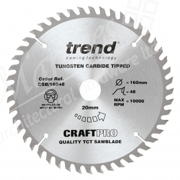 Trend CSB/16048 Wood Saw Blade - 160mm x 48T x 20mm Bore