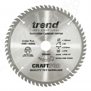 Trend CSB/16560 Wood Saw Blade 165mm x 60T x 20mm Bore