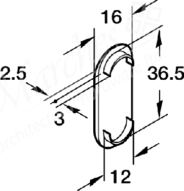 Cover caps for 12 x 36.5 mm hole