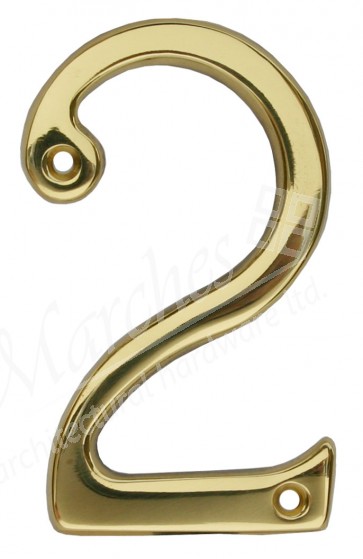 Carlisle Numeral 2 - Polished Brass