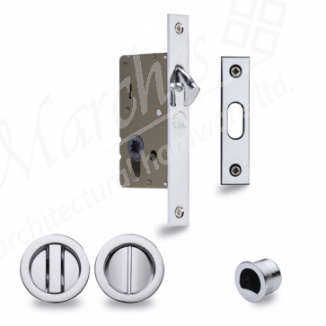 Sliding/Pocket Door Locking Kit - Polished Chrome