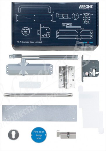 Fire Door Kit - Brass - Lever Locking