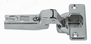 Contract concealed 110º hinge, Ø 35 mm cup, screw fixing, slide on arms, inset mounting