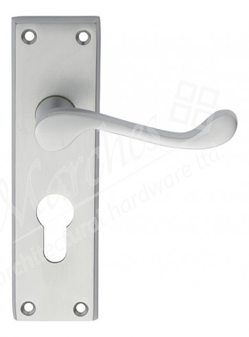 Carlisle - Scroll Lever Euro Profile Handle - Satin Chrome