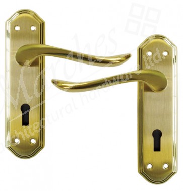 Lincoln Lever Lock Handle - SB/PB