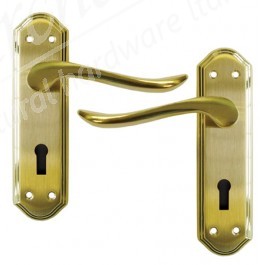 Lincoln Lever Euro Lock Handle - SB/PB