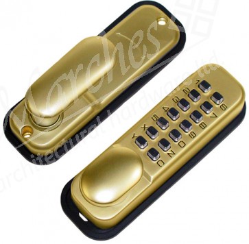 Digital Lock With Hold Back - Polished Brass