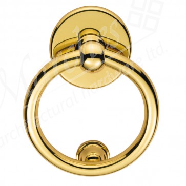 Ring Door Knocker - Polished Brass