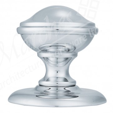 Round Centre Door Knob  - Polished Chrome