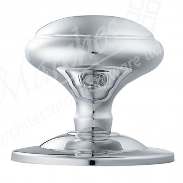 Round Centre Door Knob - Polished Chrome