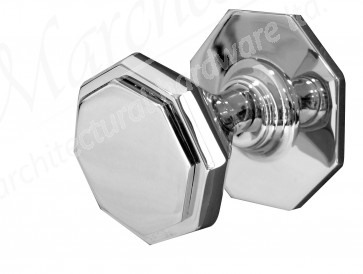 Octagonal Centre Door Knob - Polished Chrome