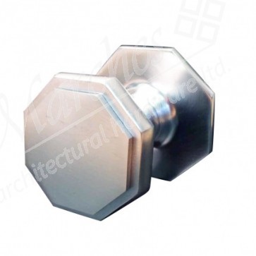 Octagonal Centre Door Knob - Satin Chrome