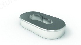 62 x 32 x 10mm Oval Escutcheon - 316 Satin Stainless Steel