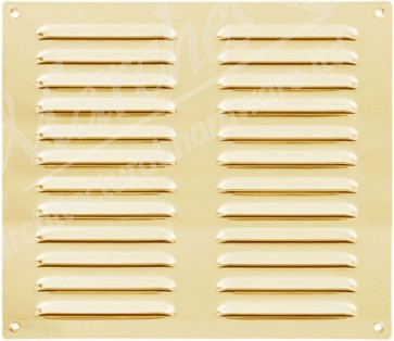 Hooded  Louvre Vent Large - Polished Brass