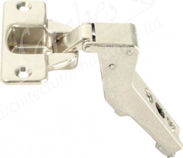 Grass 95º hinge for 45° or 30º corner applications, ø 35 mm cup, screw fixing, click on arms