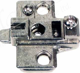 Super compact cruciform mounting plate, for slide on system