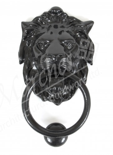 Lion's Head Door Knocker - Black