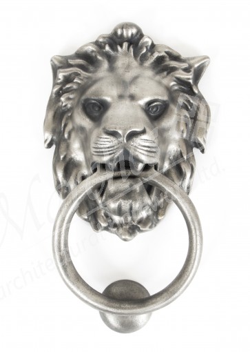 Lion's Head Door Knocker - Antique Pewter