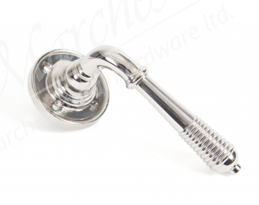 Reeded Lever on Rose Set - Polished Nickel 