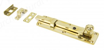 Universal Straight Door Bolts - Polished Brass - Various Sizes