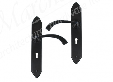 Gothic Curved Sprung Lever Lock Set - Black