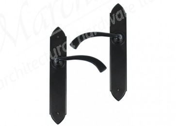 Gothic Curved Sprung Lever Latch Set - Black
