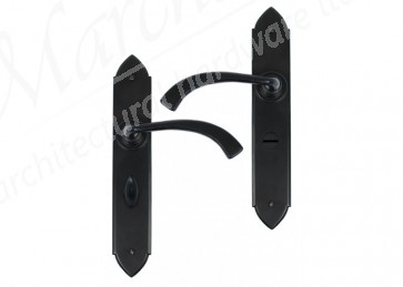 Gothic Curved Sprung Lever Bathroom Set - Black